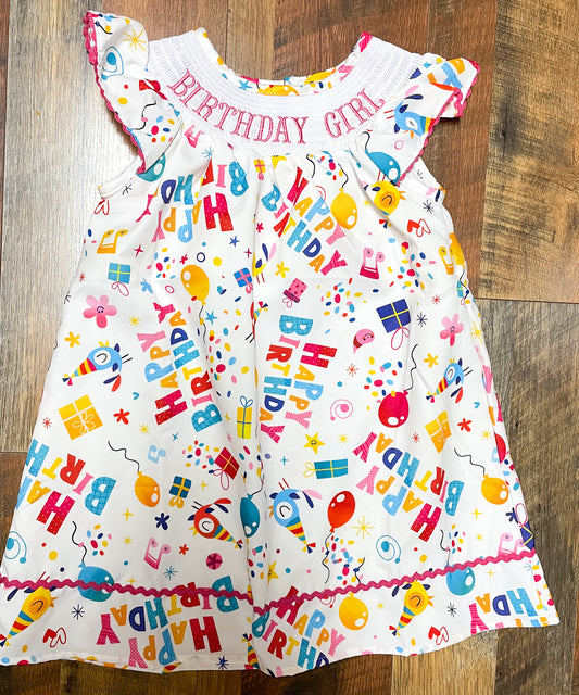 Birthday Girl Smocked Dress