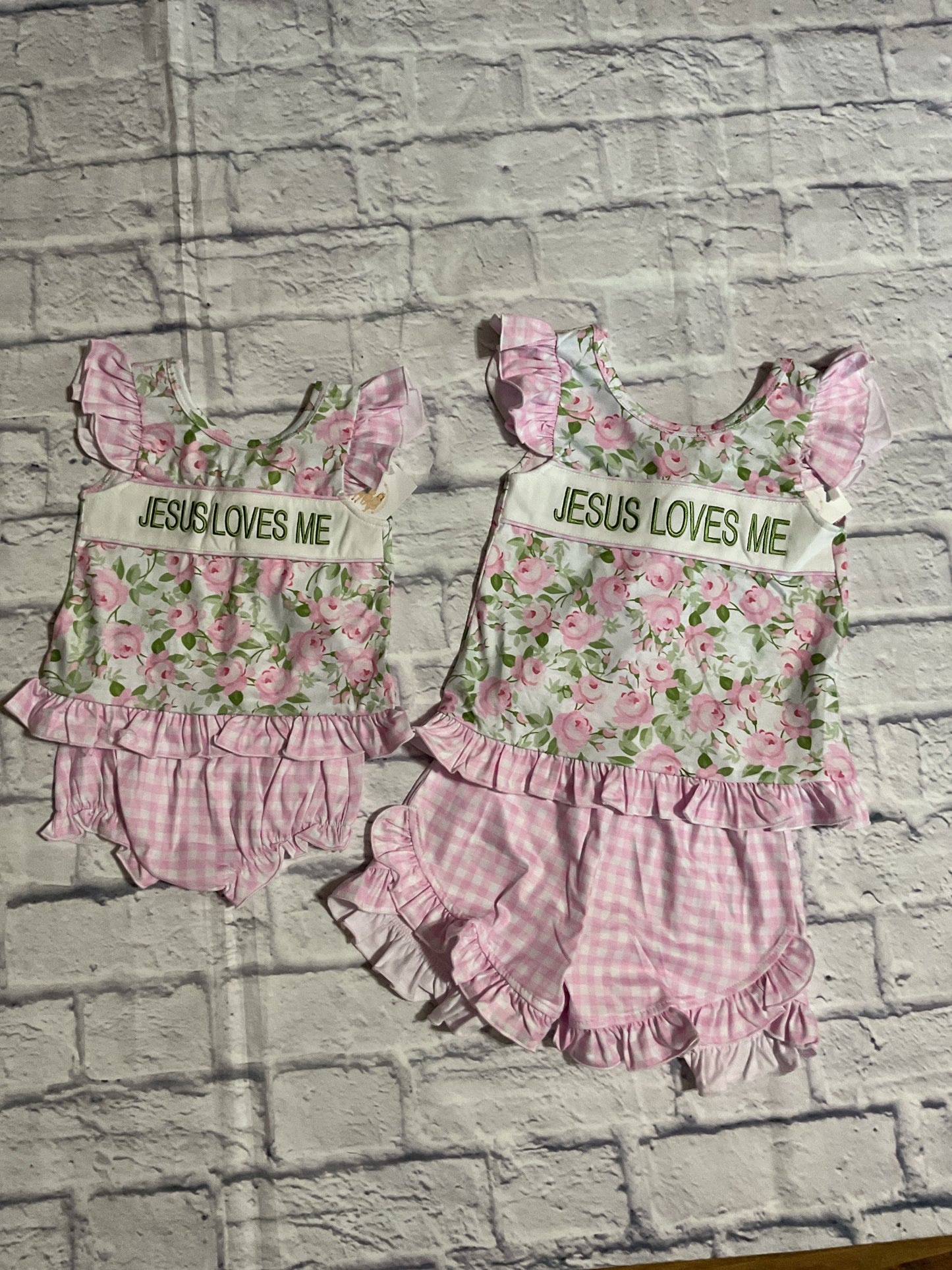 Jesus Loves Me Sage, Navy & Floral Collection