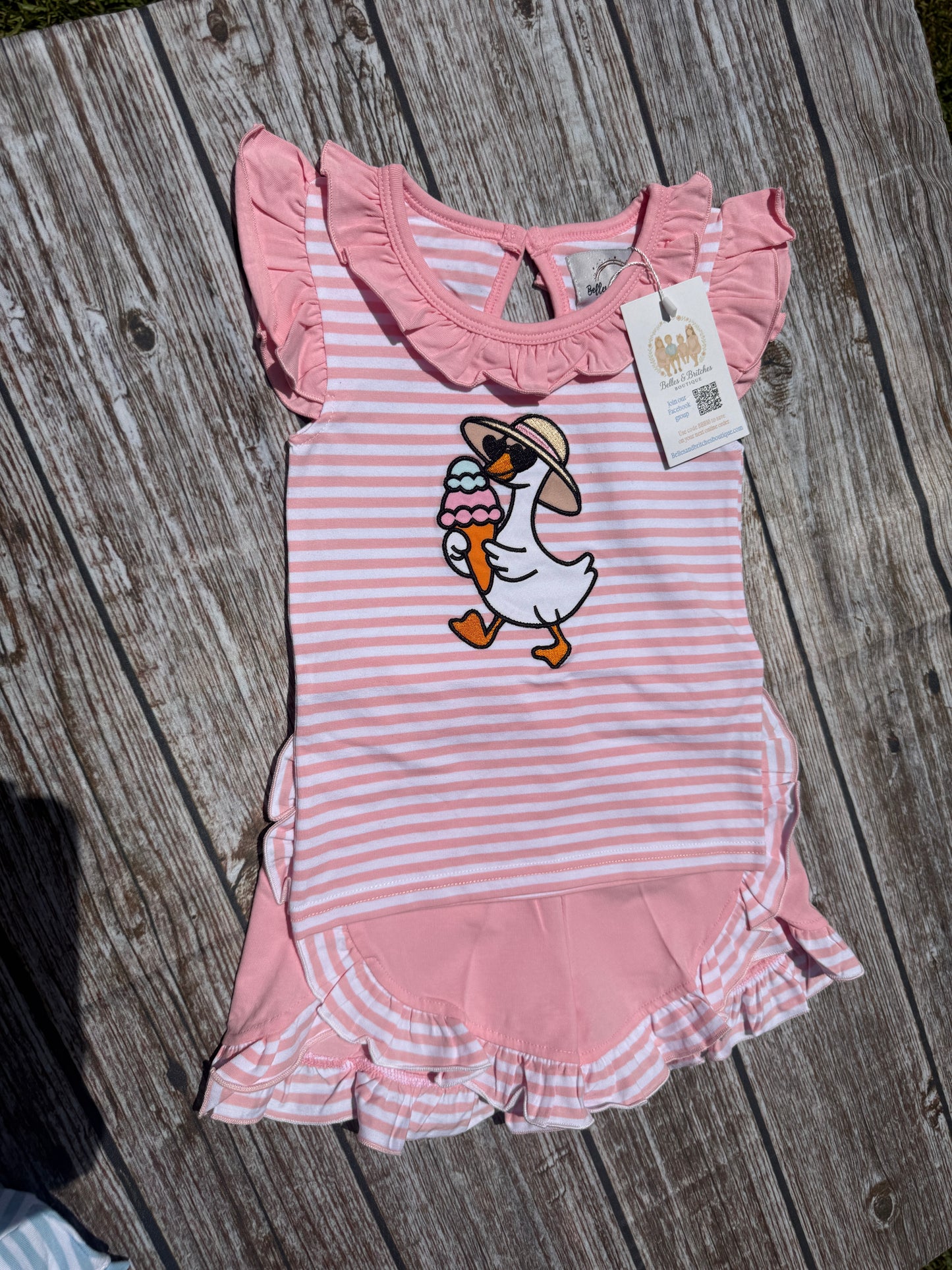 Summertime Goose Boys & Girls Sibling Matching Short Sets