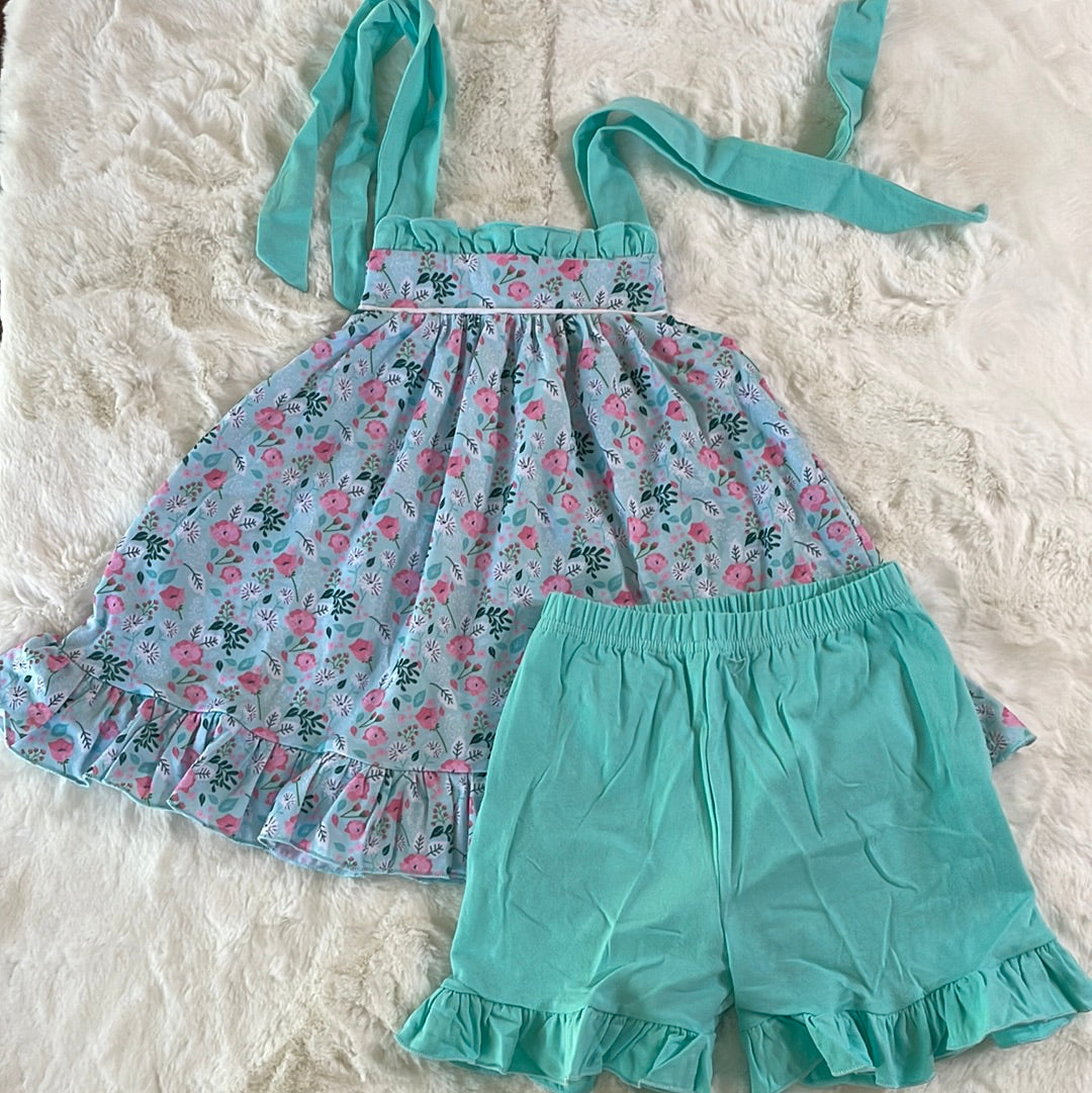 Teal Floral Bubble