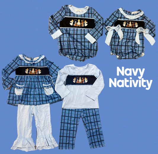 Navy Nativity Embroidery Collection