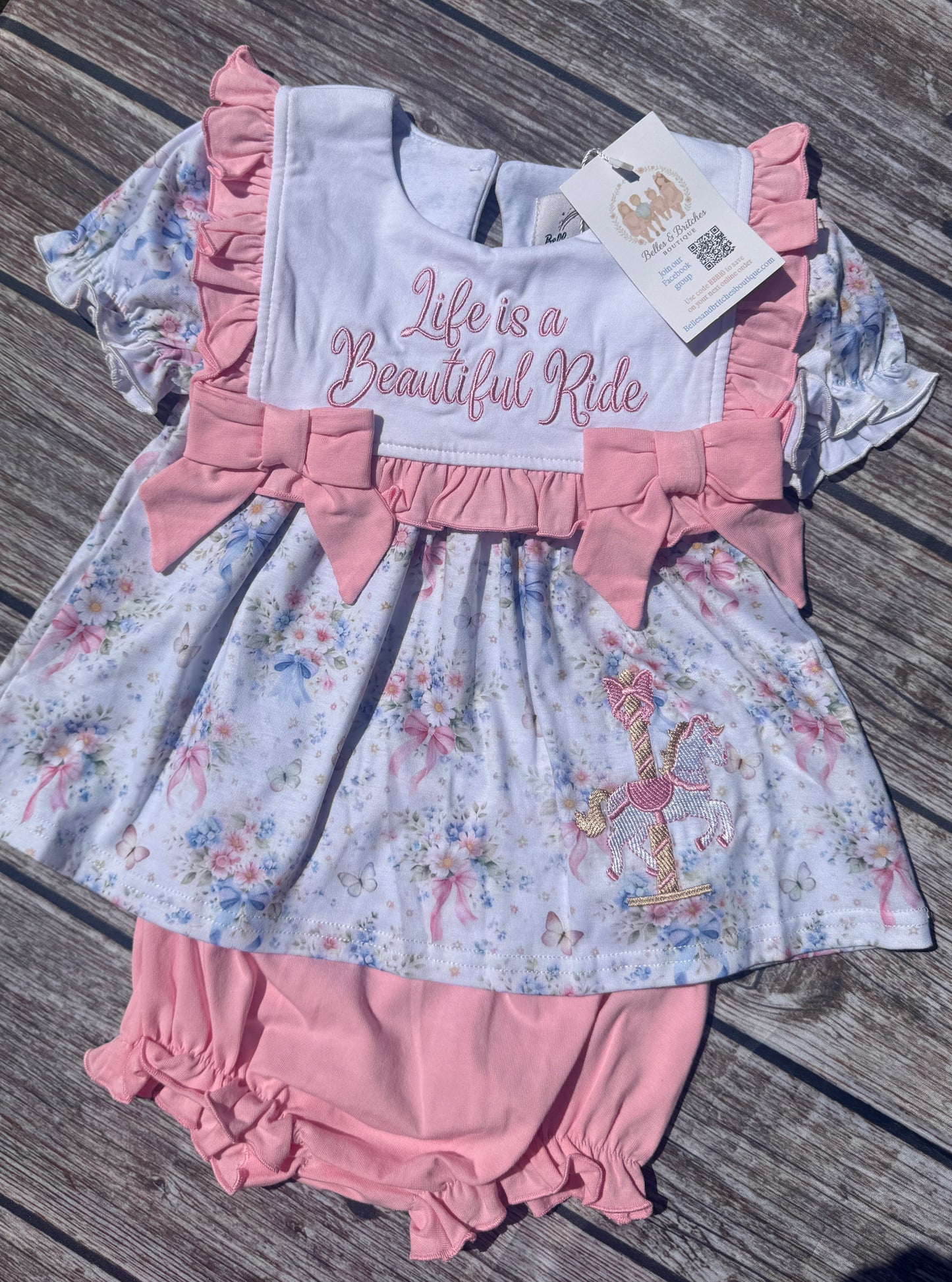 Vintage Carousel Girl Bloomer Set