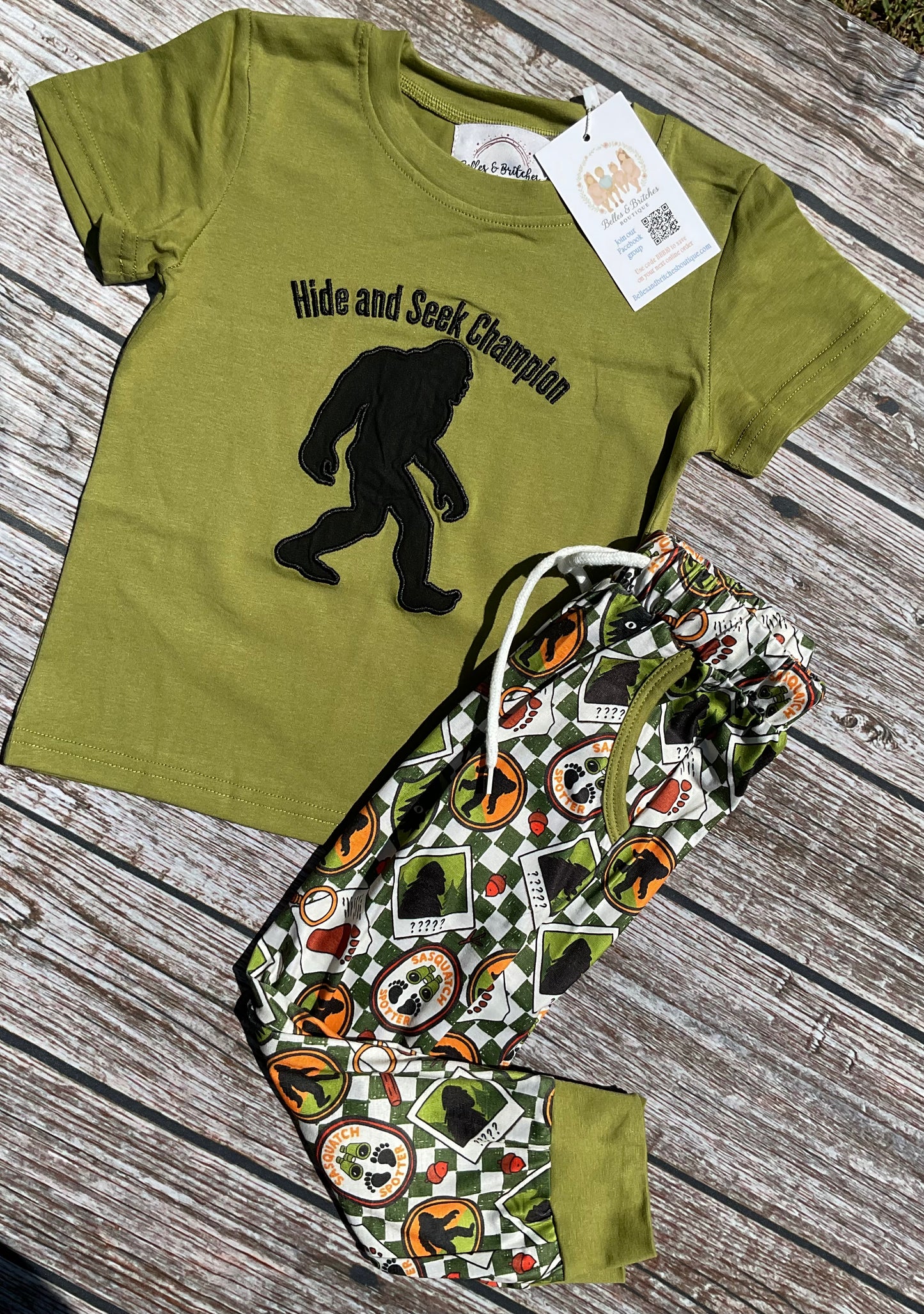 Bigfoot Buddies Boys Hide & Seek Champion Pant Set