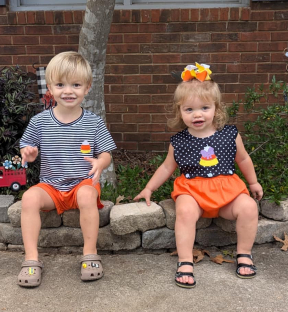 Candy Corn Kisses Sibling Collection