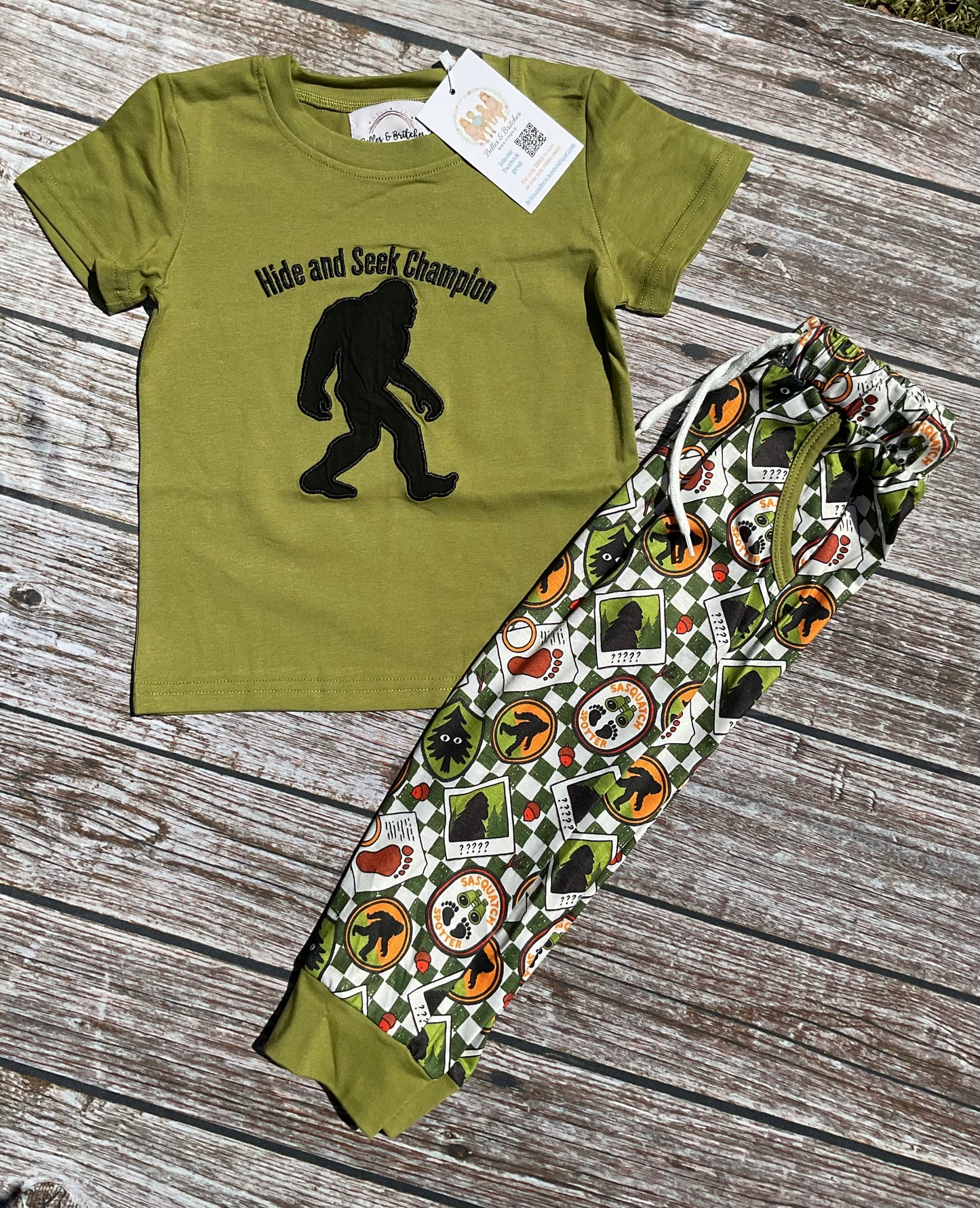 Bigfoot Buddies Boys Hide & Seek Champion Pant Set