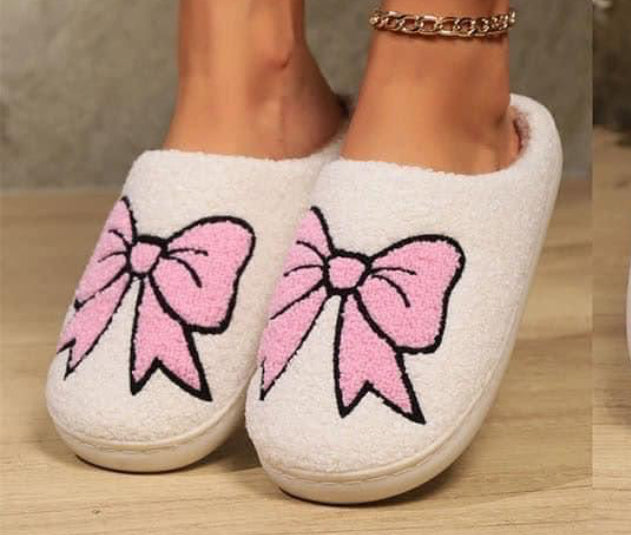 Womens Bow Slippers