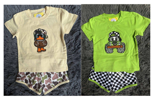 SnapBack Appliqué Boy Short Set