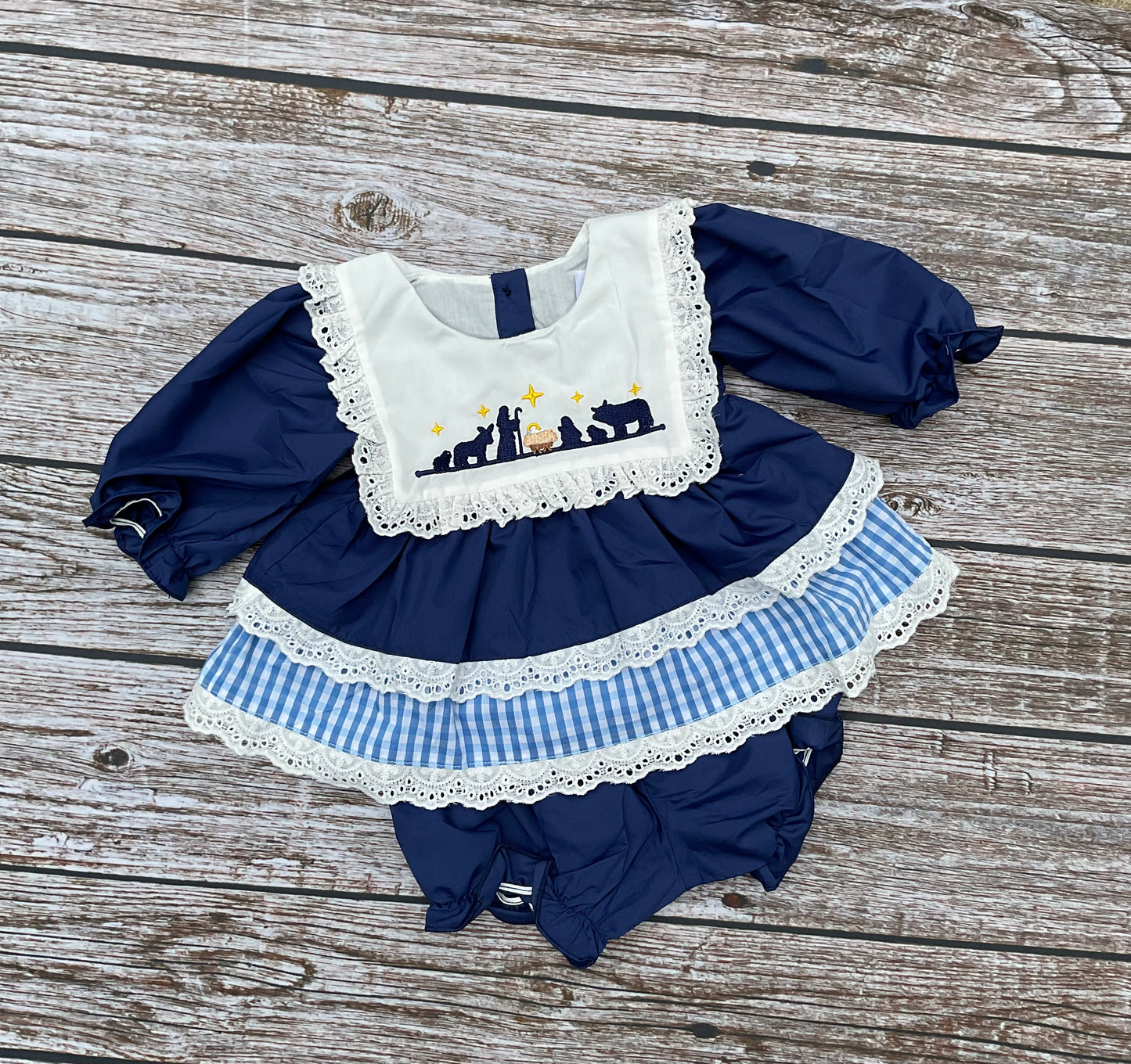 O Holy Night Girls Nativity Dress & Bloomer Set