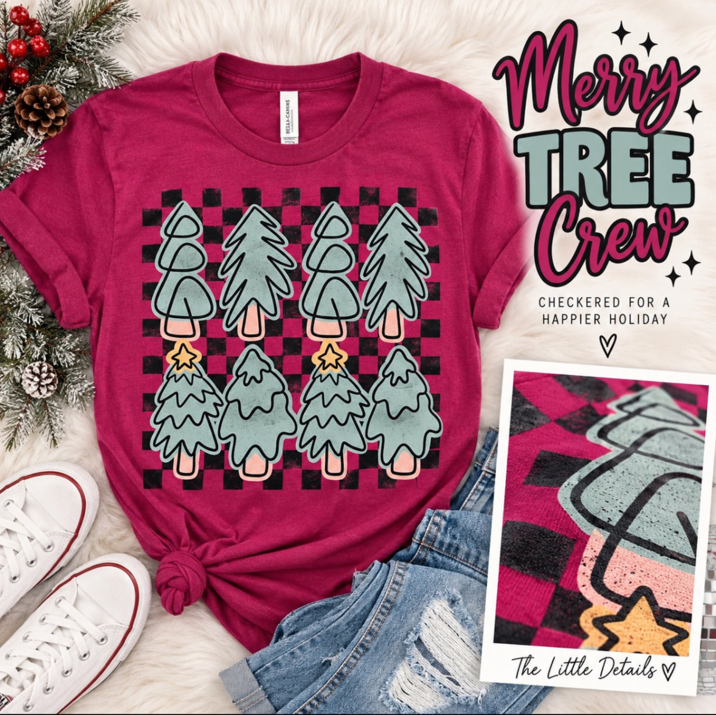 Checkered Tree Short Sleeved Tee