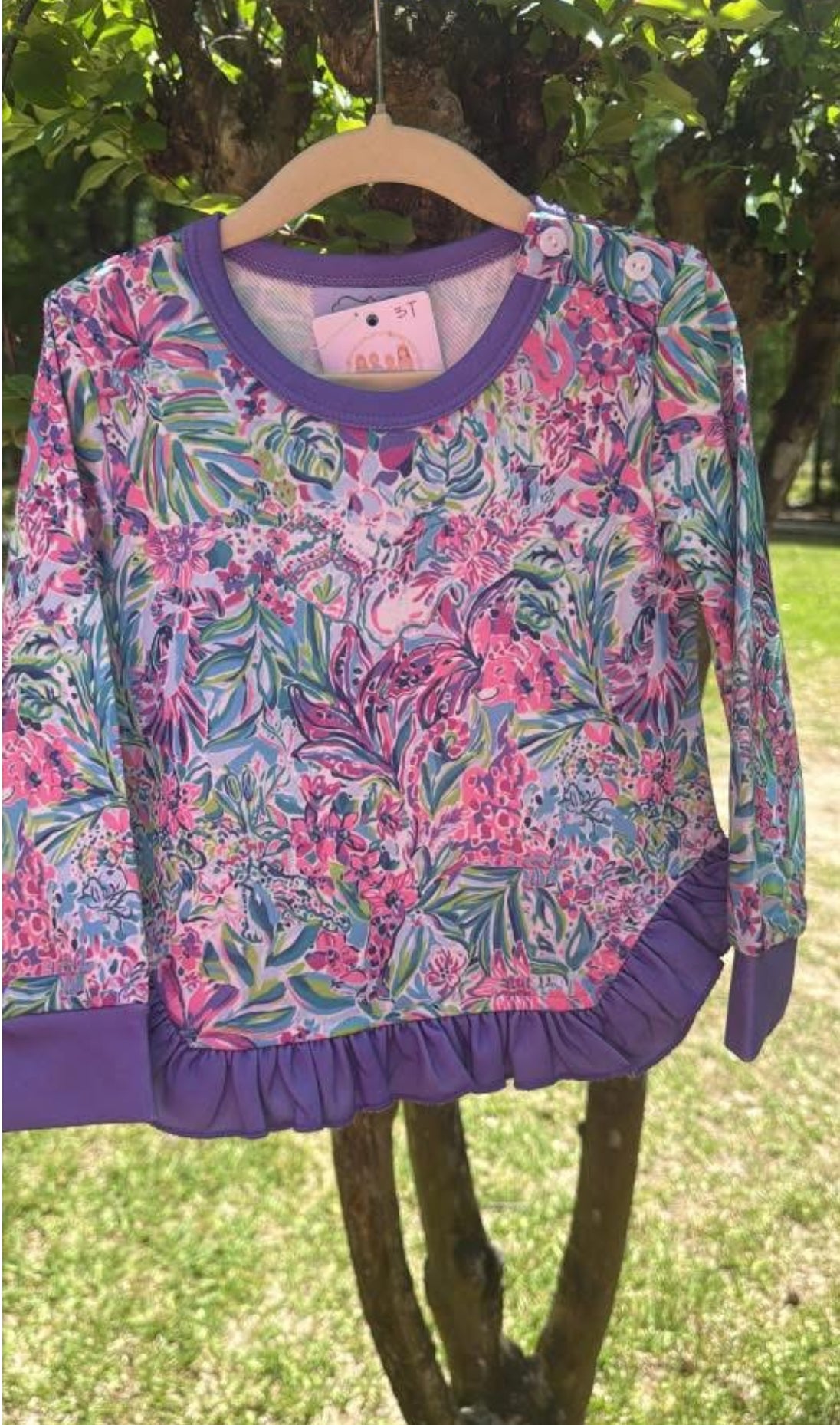 Lavendar Floral Pullover