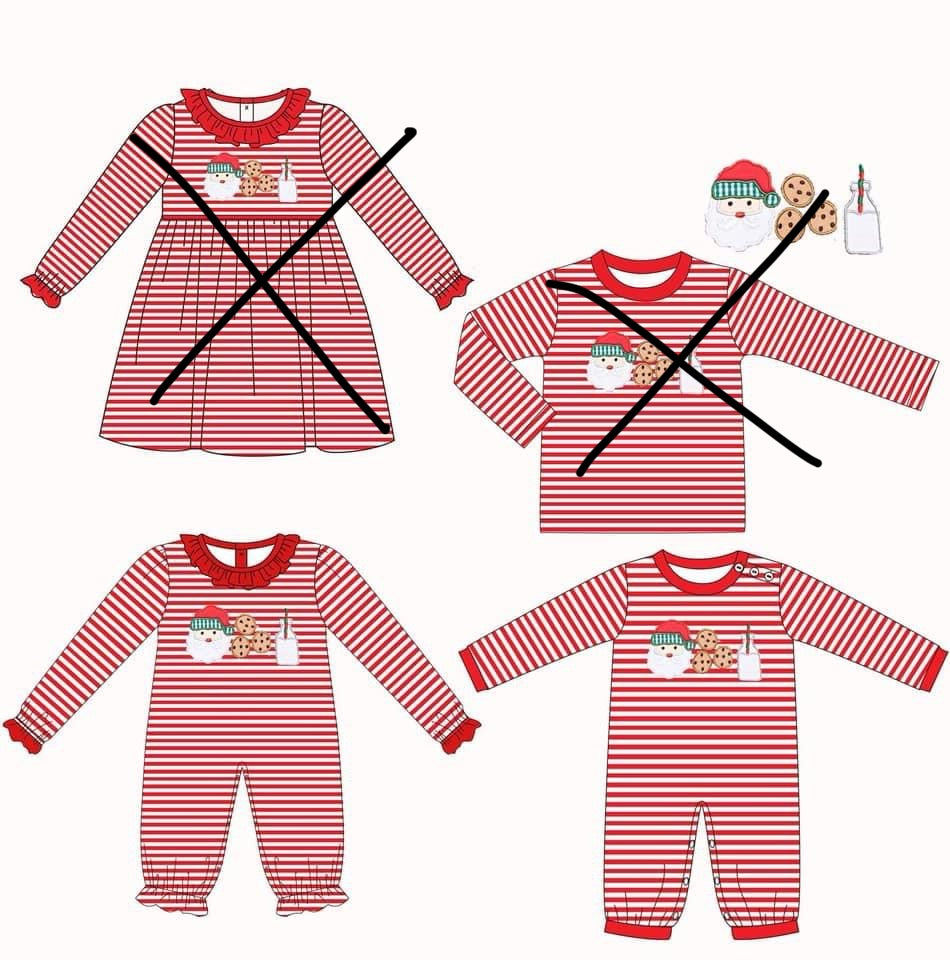 Santa Cookies & Milk Sibling Romper