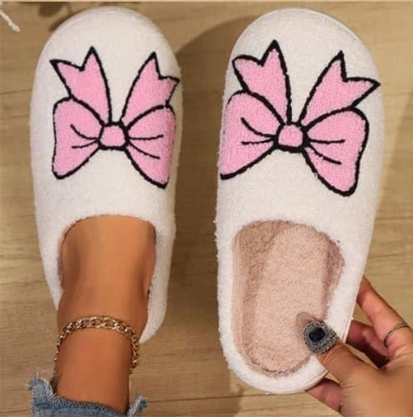 Womens Bow Slippers