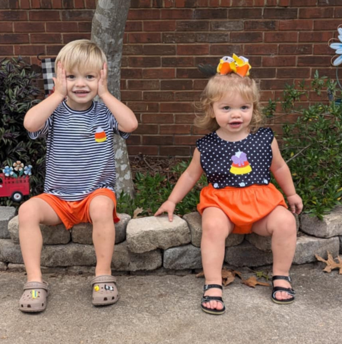 Candy Corn Kisses Sibling Collection