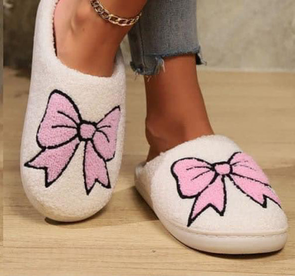 Womens Bow Slippers