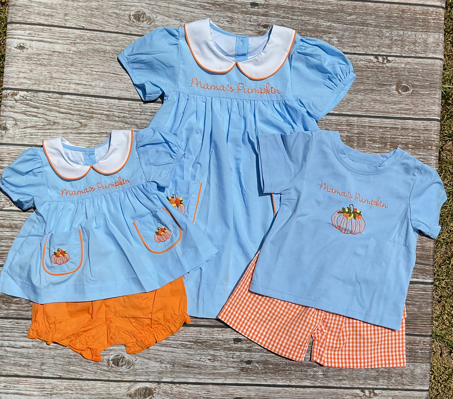 Mama’s Pumpkin Collection – Boy & Girl Sibling Matching Outfits
