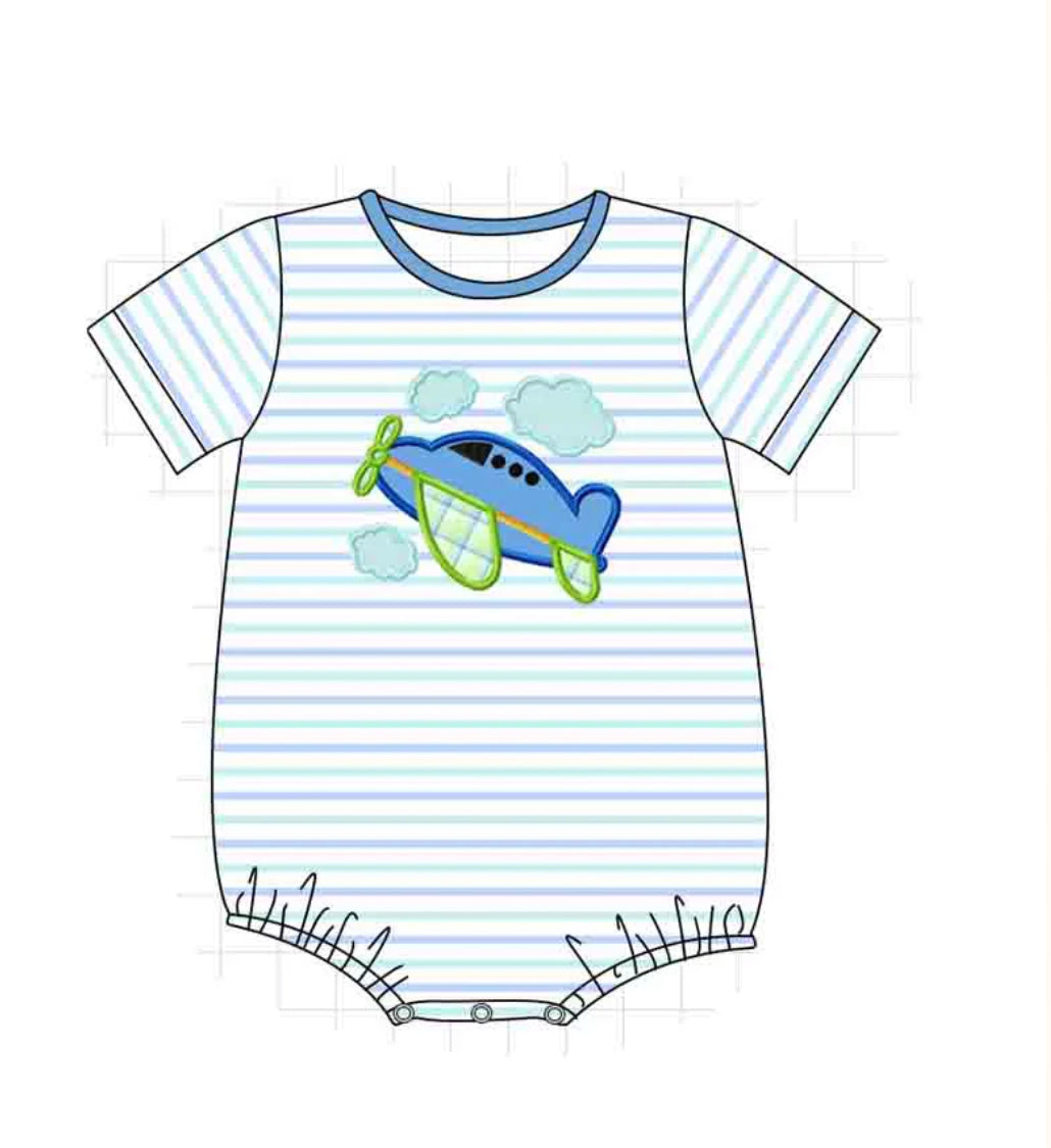 Airplane Applique Short Set