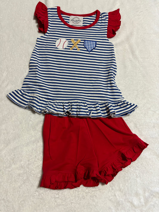 Batter Up Girl Short Set