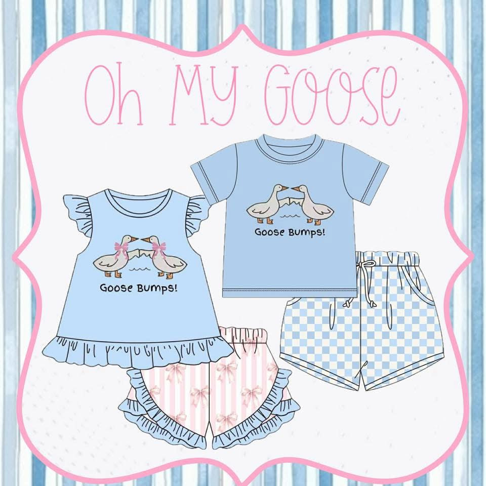 Oh My Goose Bumps Sibling Matching Short Sets