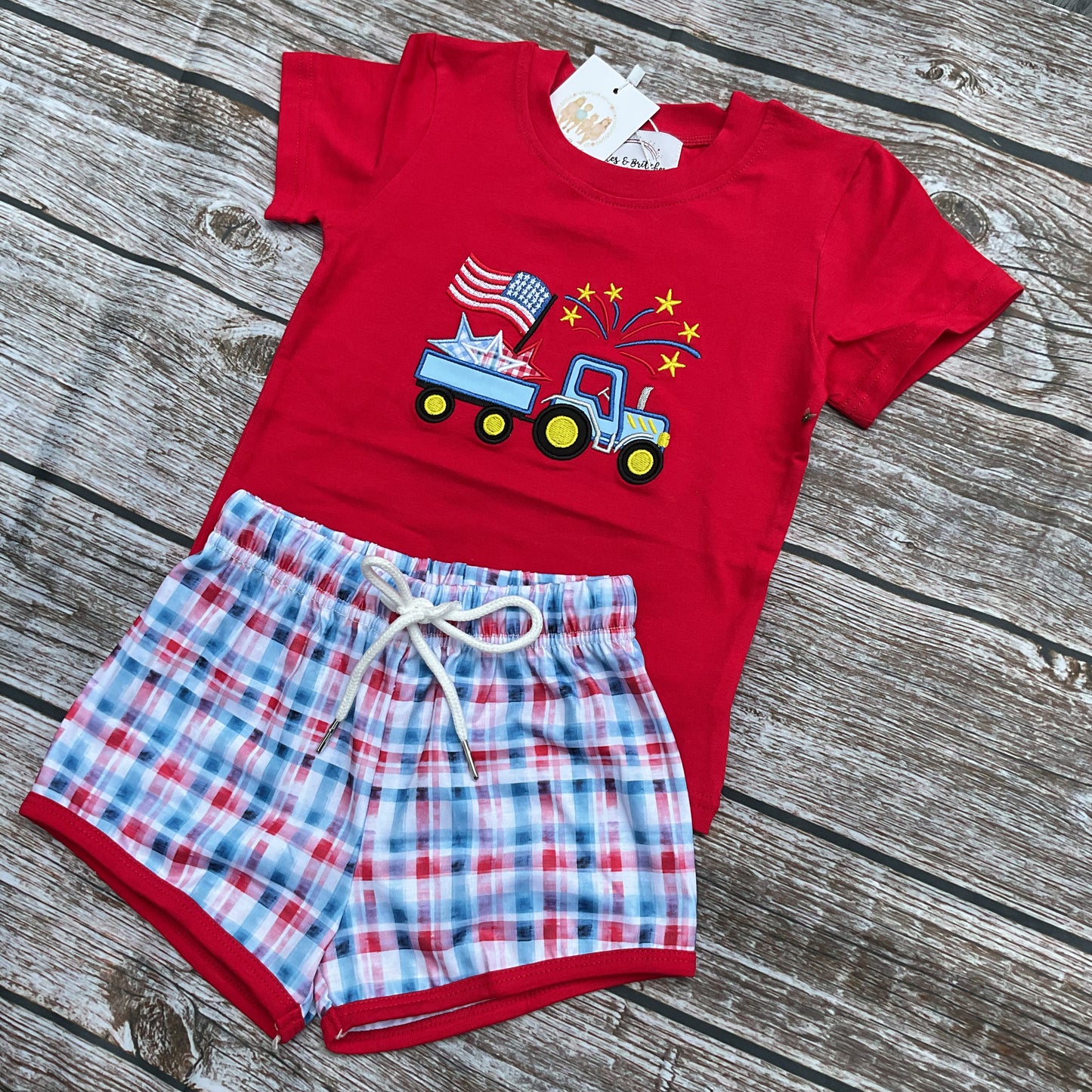 Raised On Freedom Boy Short Set