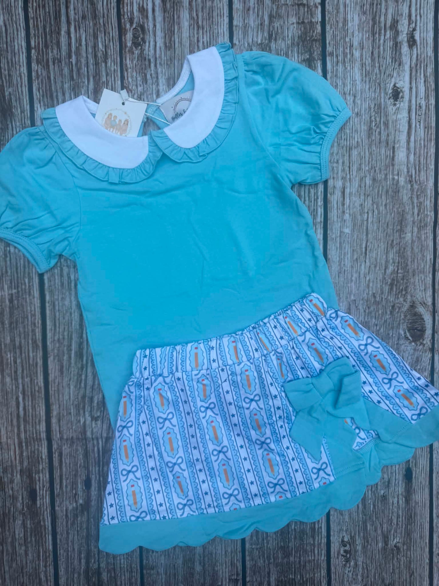 Preppy Bows & Pencils Skort Set