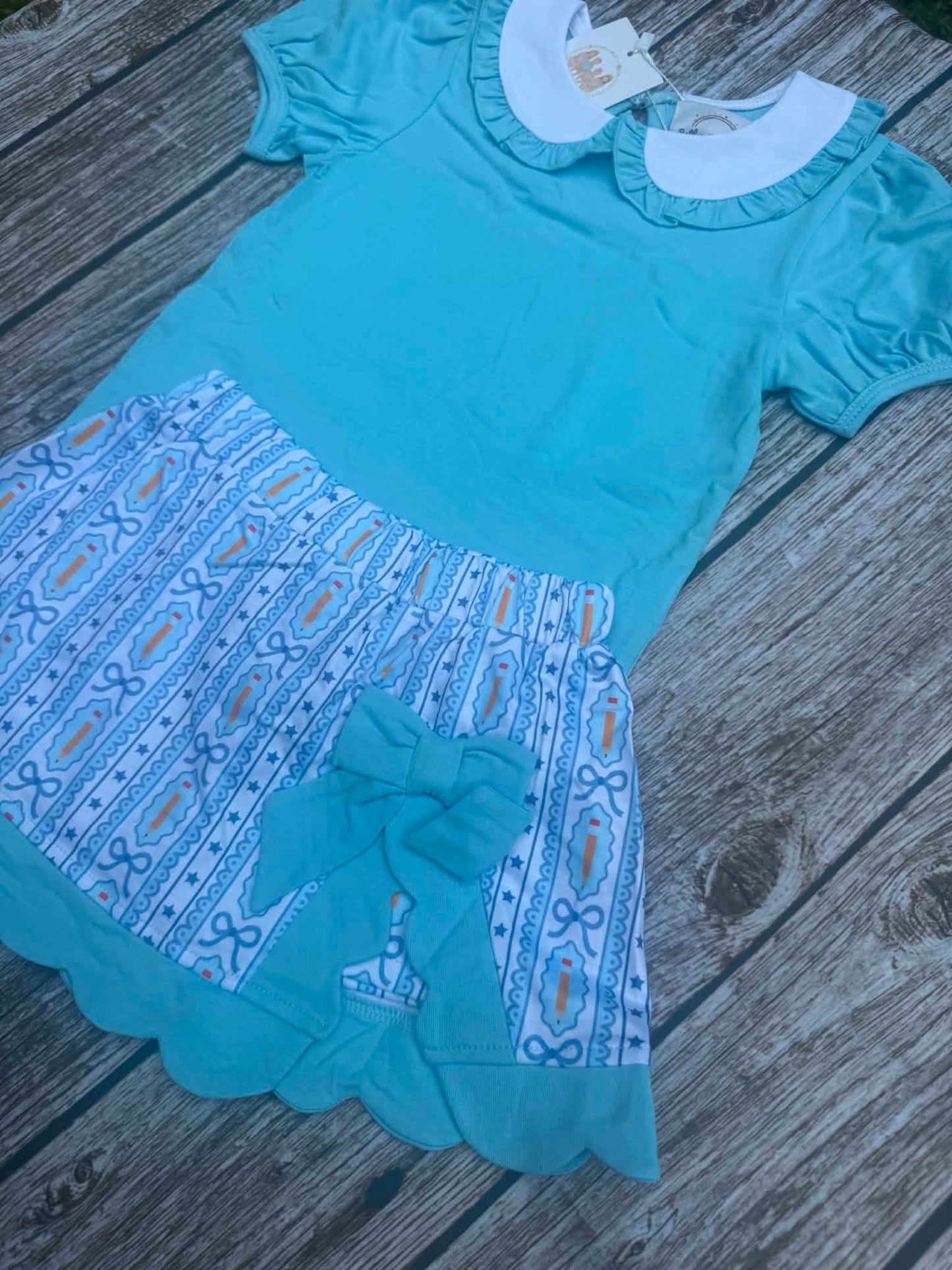 Preppy Bows & Pencils Skort Set