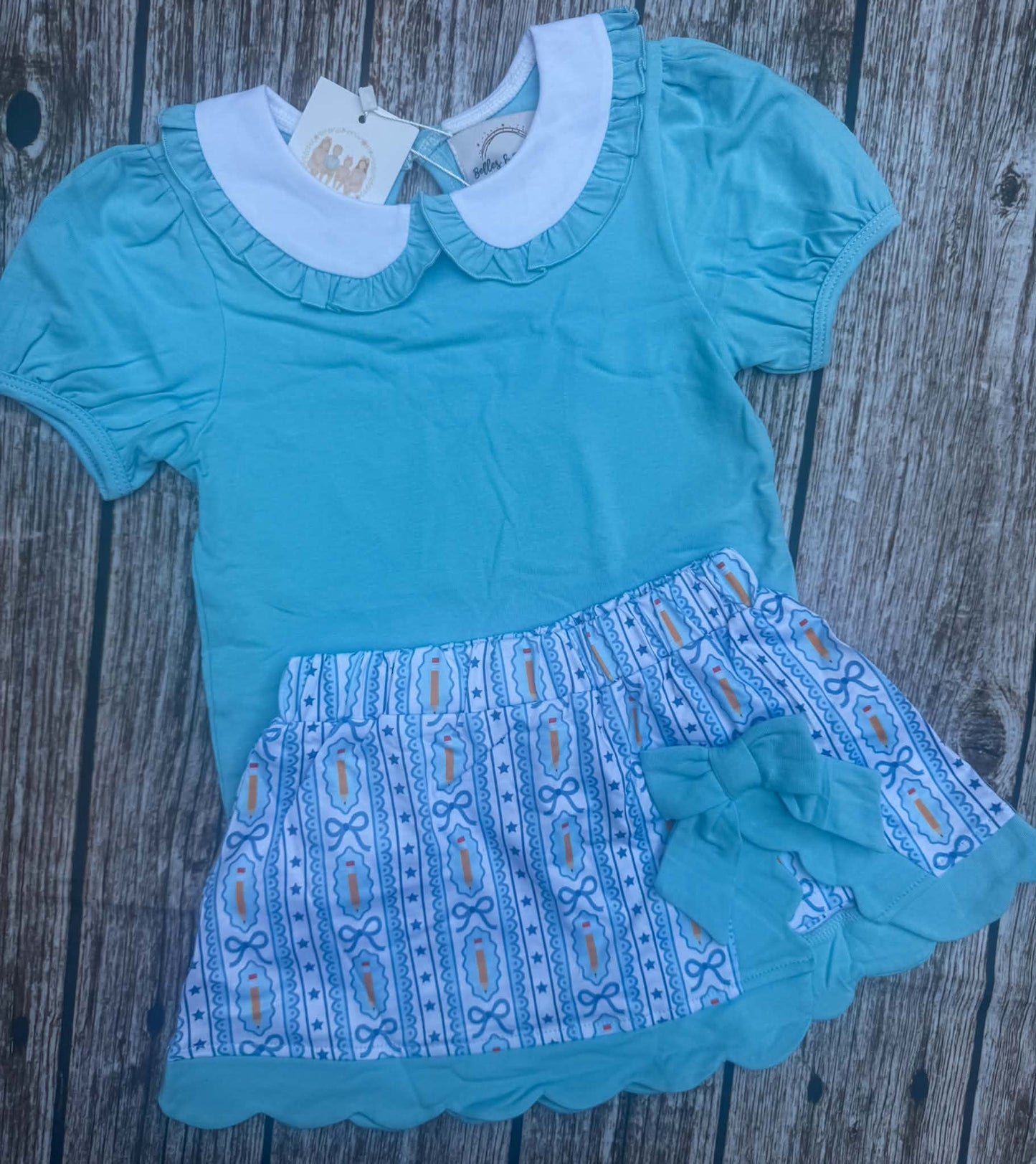 Preppy Bows & Pencils Skort Set