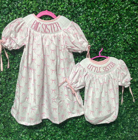 Preppy Pink Bows Smock