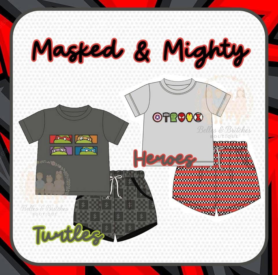 Masked & Mighty Boy Short Sets
