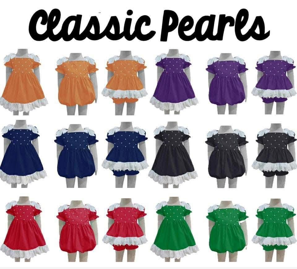 Classic Pearls Red Dress & Bubble