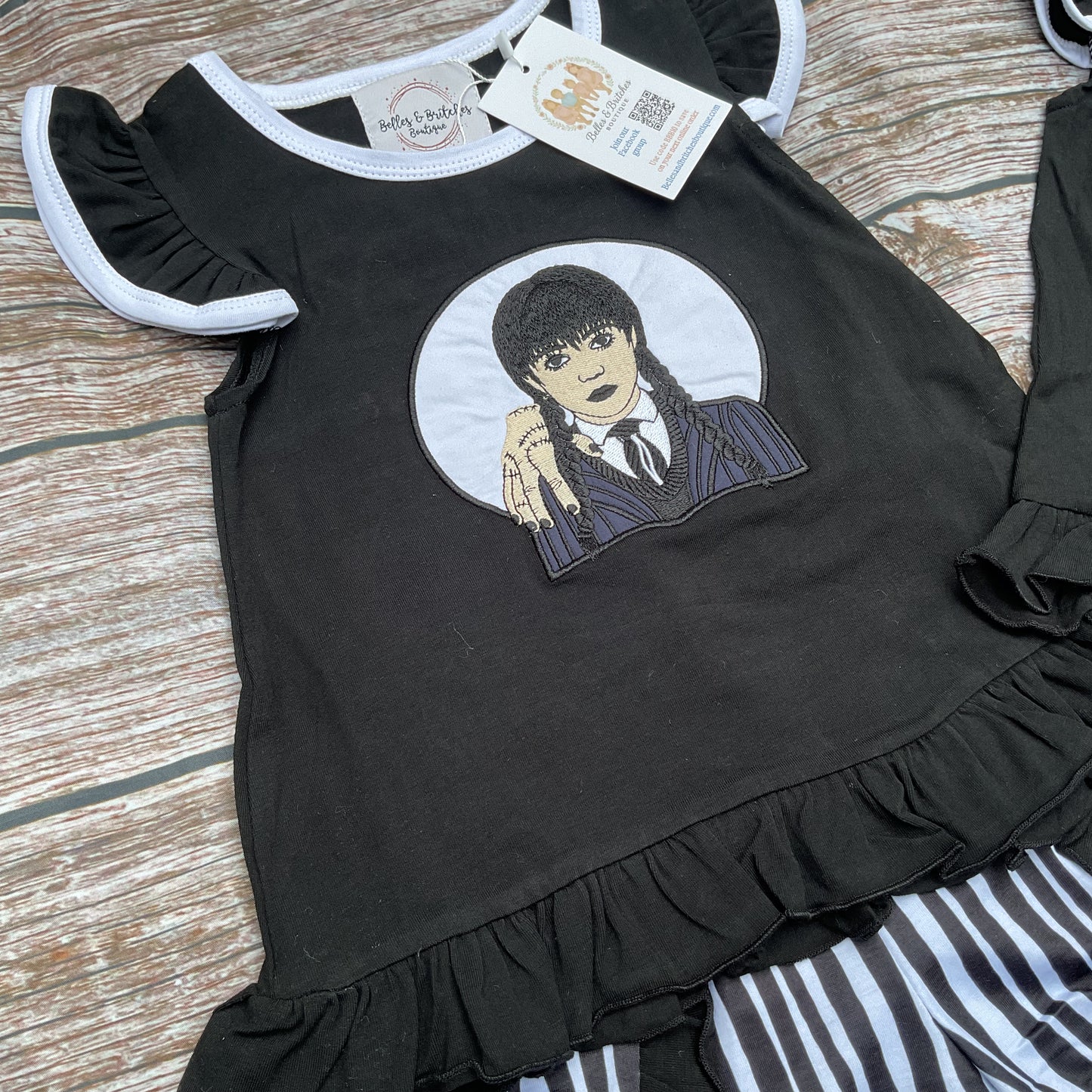 Spooky & We Know It Girls Halloween Ruffle Short Set