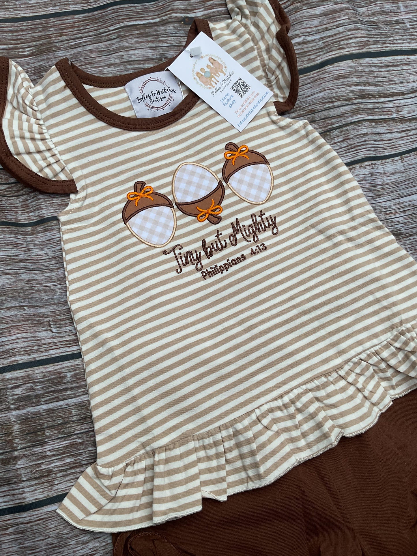 Tiny But Mighty Girls Faith-Based Acorn Short Set