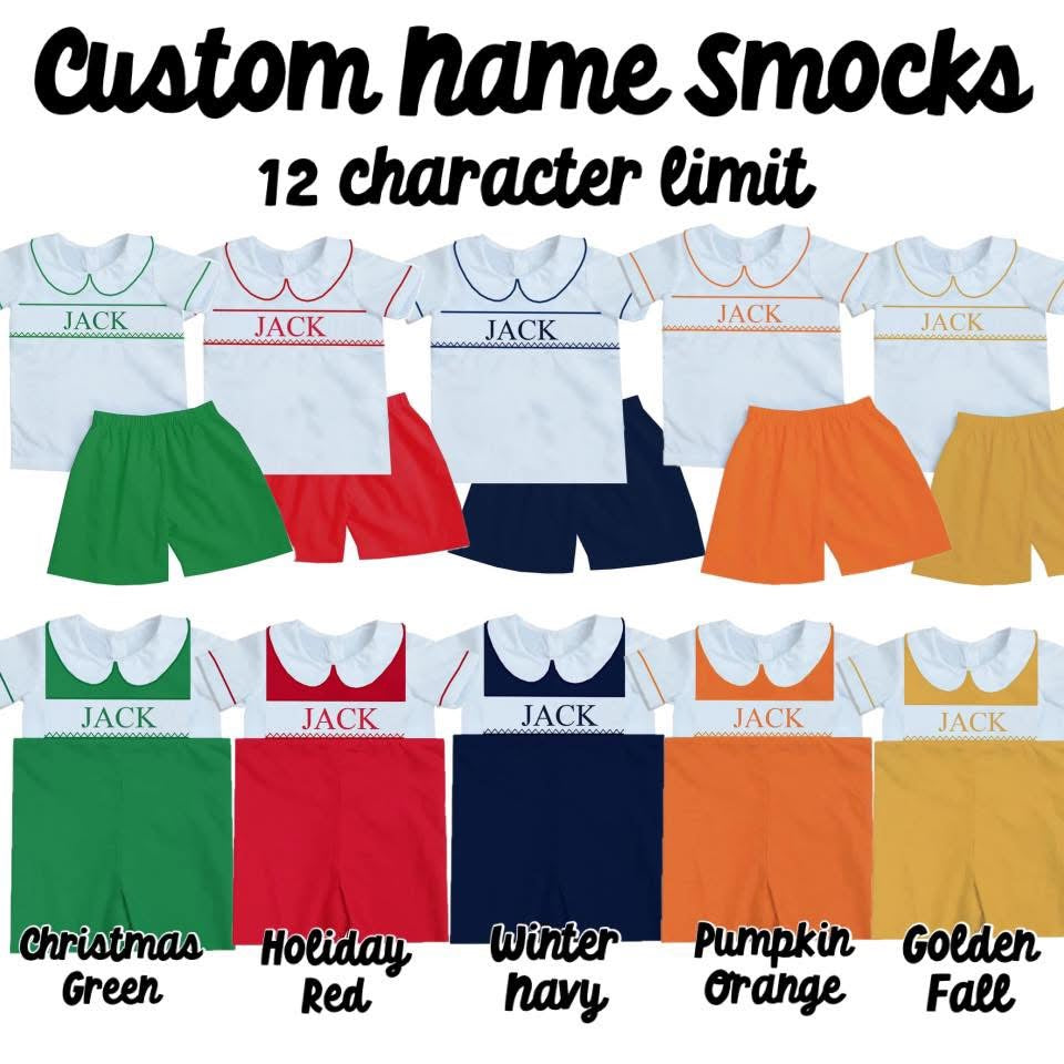 WS PO#83 Custom Name Smock Boy JonJon ETA Mid November to B&BB