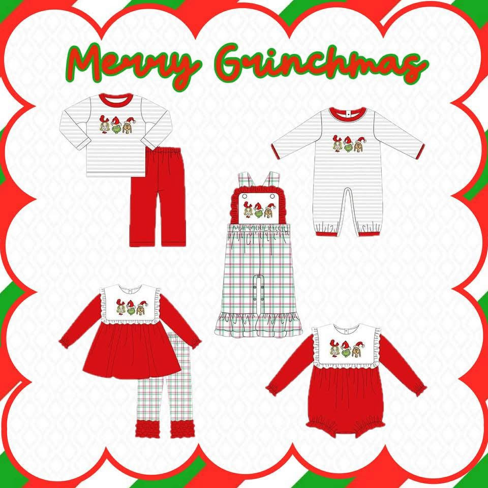 Merry Grinchmas Sibling Collection – Boy & Girl Christmas Outfits