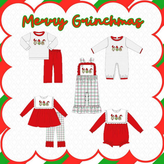 Merry Grinchmas Sibling Collection – Boy & Girl Christmas Outfits