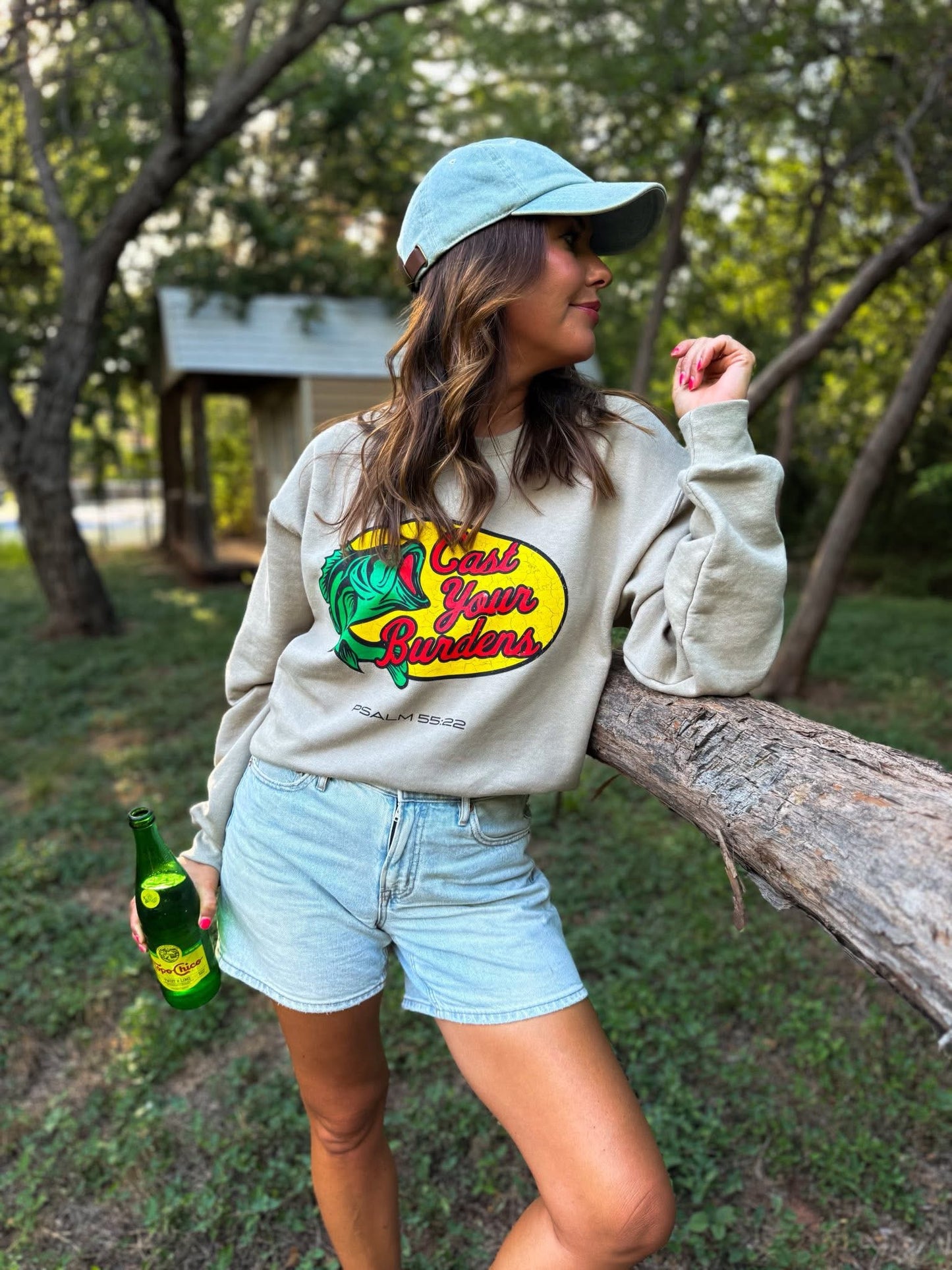 Cast Your Burdens Sweatshirt (Khaki not Gray)