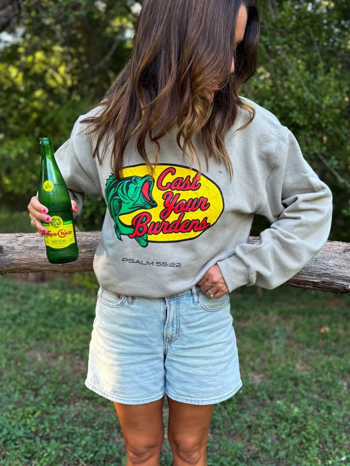 Cast Your Burdens Sweatshirt (Khaki not Gray)
