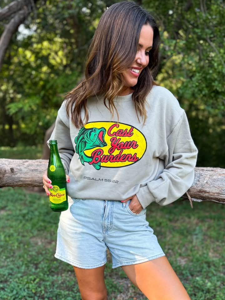 Cast Your Burdens Sweatshirt (Khaki not Gray)