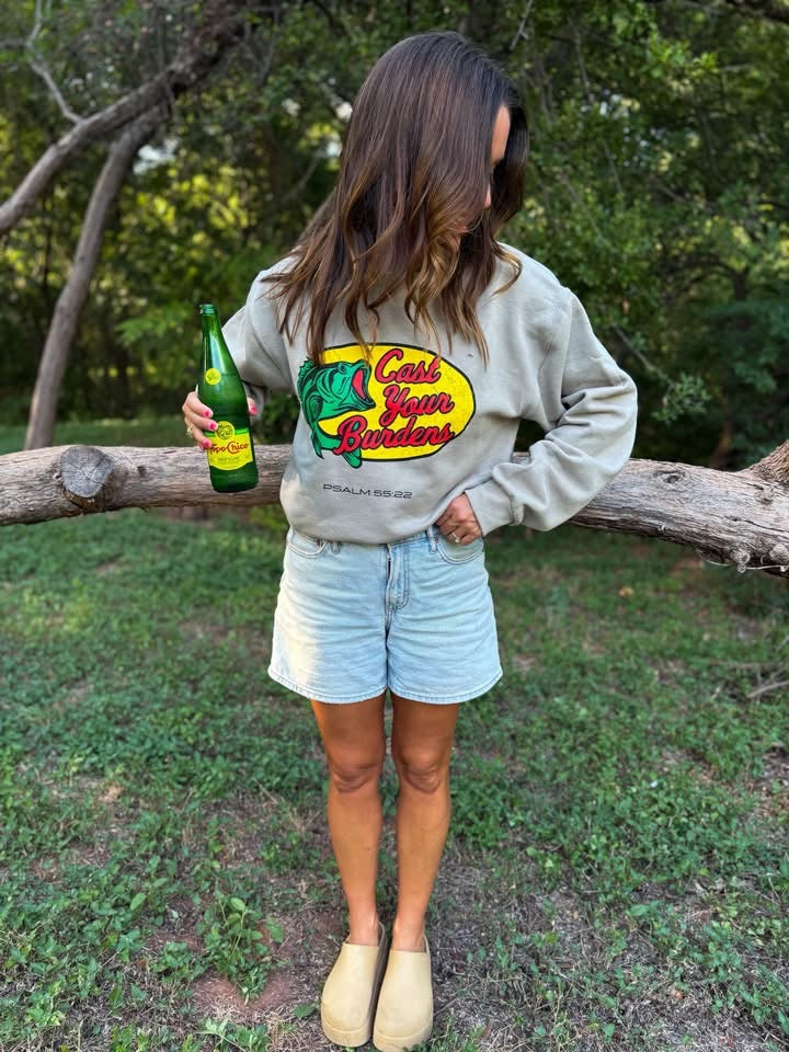 Cast Your Burdens Sweatshirt (Khaki not Gray)