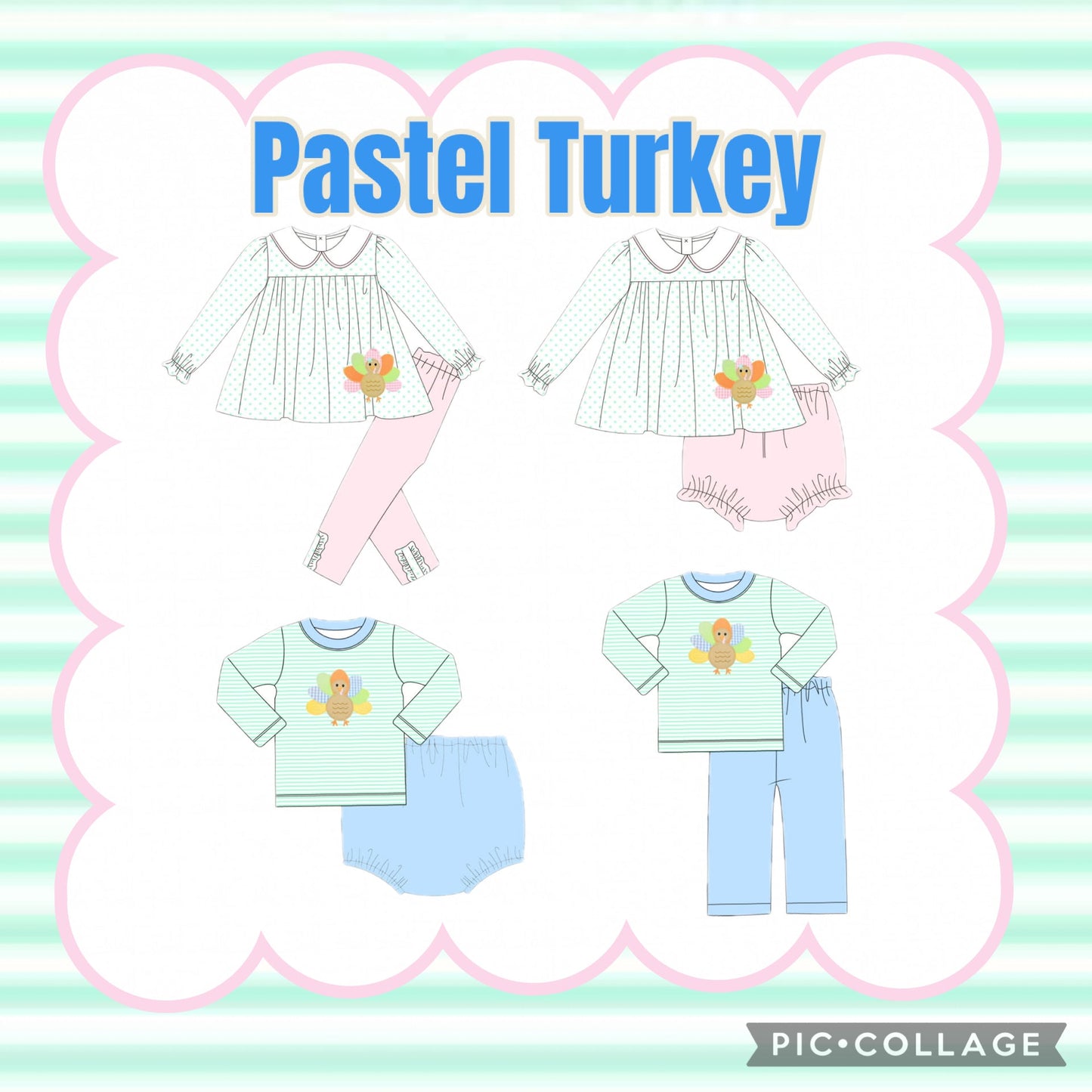 Pastel Turkey Boy Pants Set