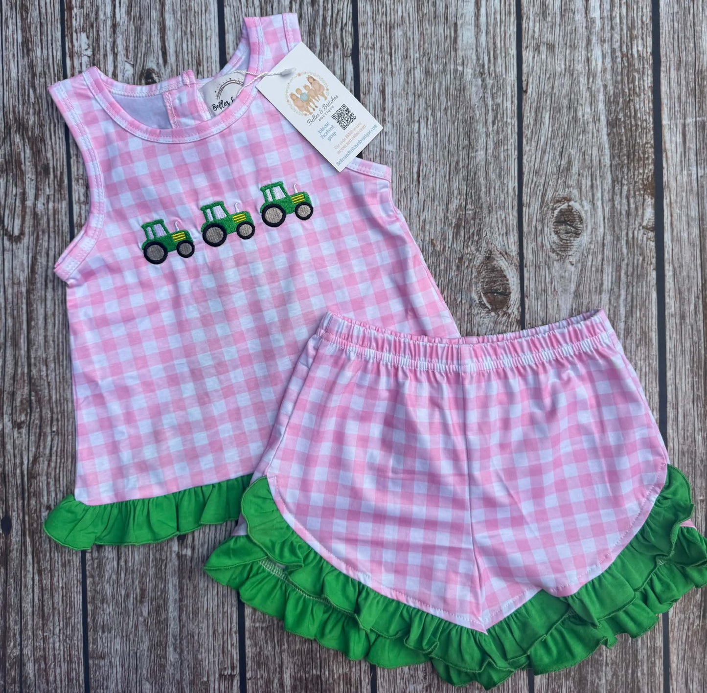 Tractor Trails Plaid Sibling Collection