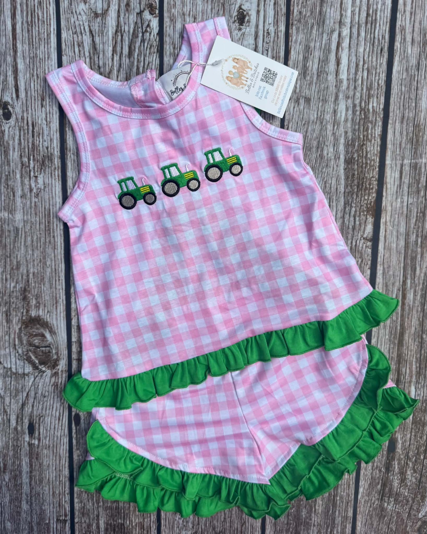 Tractor Trails Plaid Sibling Collection