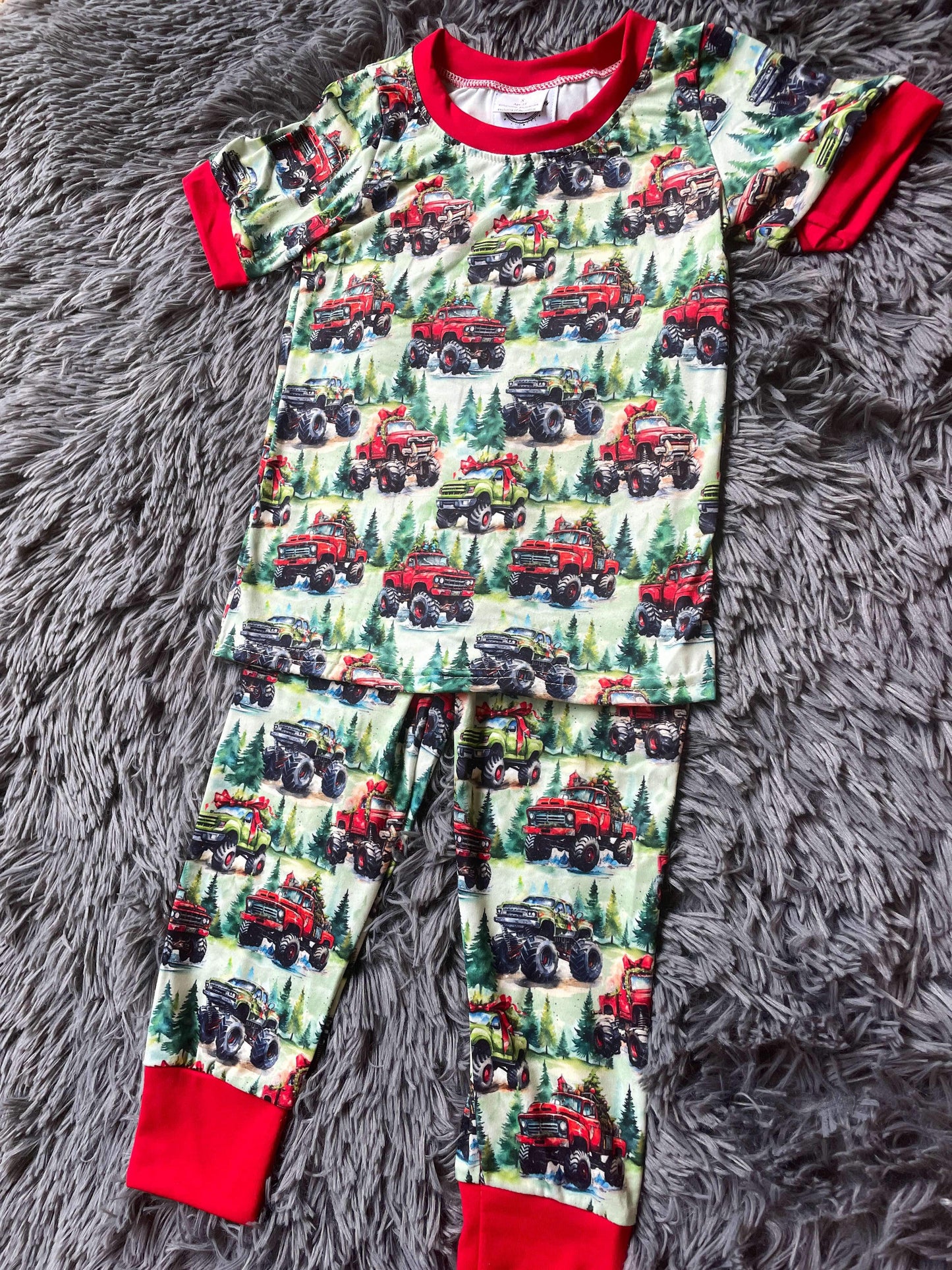 Monster Truck Christmas Jammies