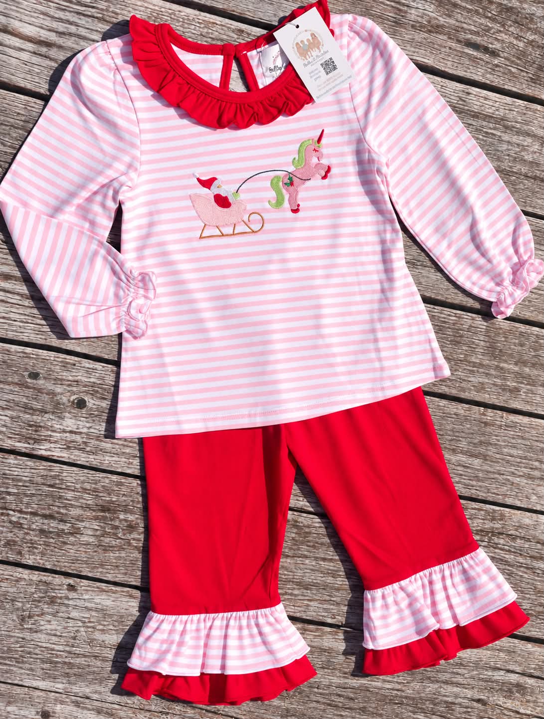 Red Nose Unicorn Girl Pants Set