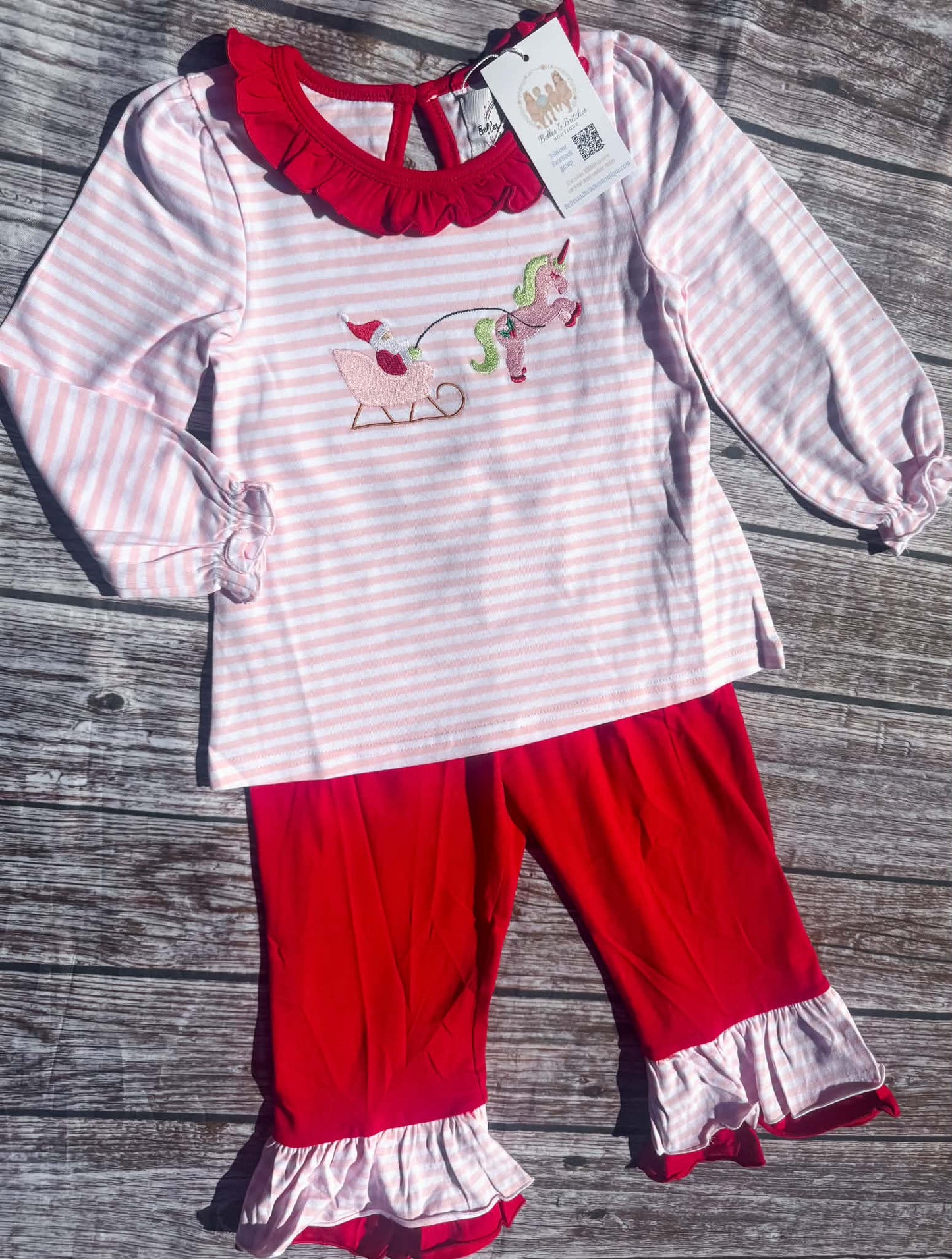 Red Nose Unicorn Girl Pants Set