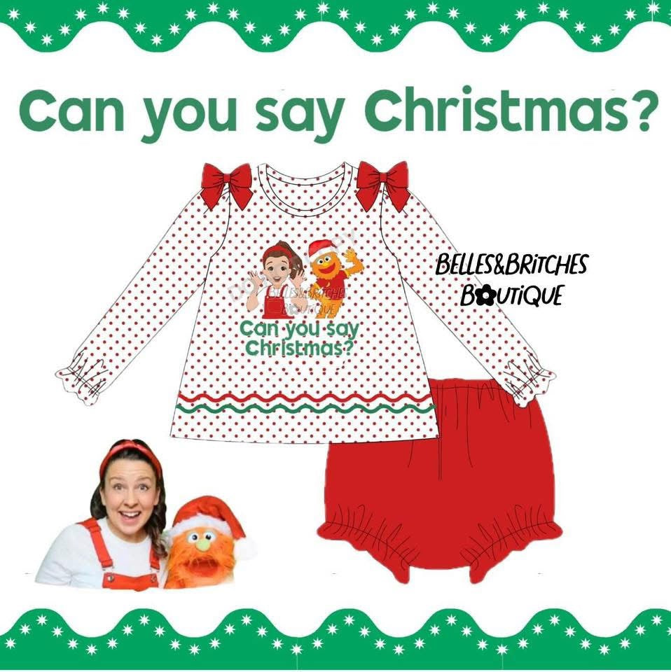 Can You Say Christmas Bloomer Set