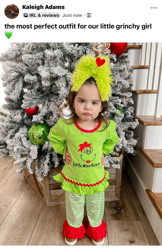 Feeling Grinchy Girl Pant Set