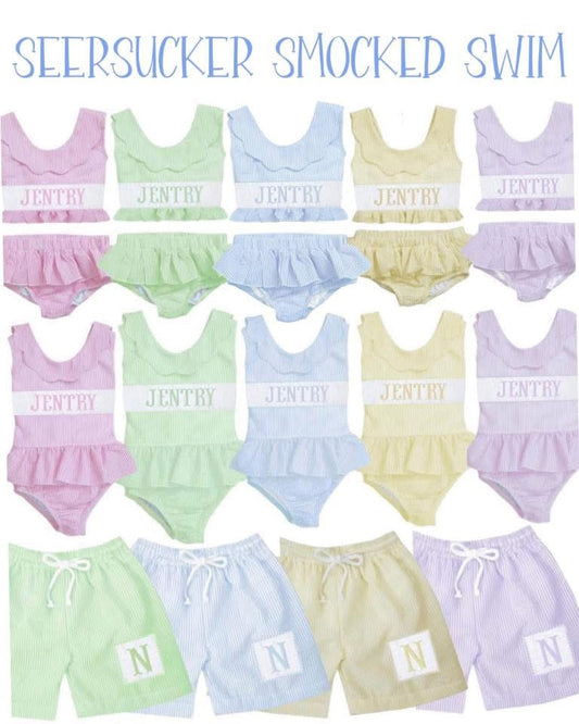 WS PO#51 Seersucker Name Smock Swim ETA April to BBB