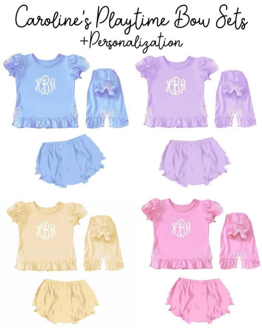 WS PO#51 Caroline’s Playtime Bloomer Bow Sets ETA April to BBB