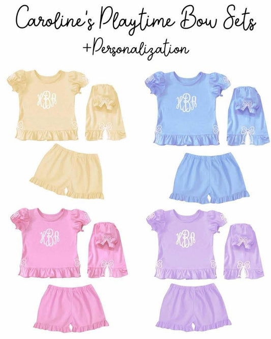 WS PO#51 Carolines Playtime Bow Short Sets ETA April to BBB