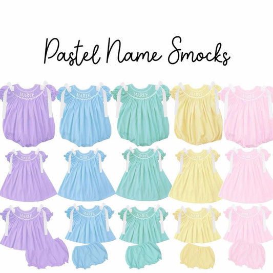 WS PO#51 Pastel Name Smock ETA April to BBB